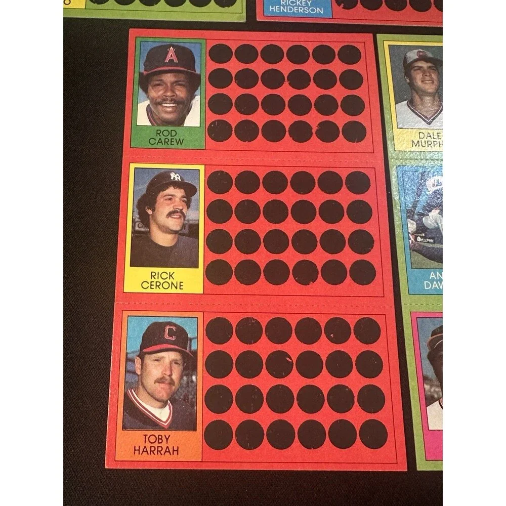 Lot of (5) 1981 Topps Scratch Off Unscratched Rod Carew Garvey Rickey Henderson